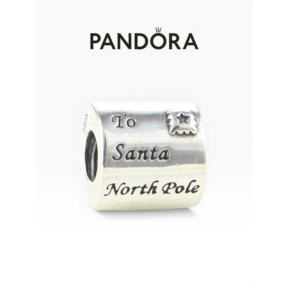 Authentic Pandora Silver Red Enamel Letter to Santa Bead 791390EN58 – NWOT - Picture 2 of 7